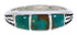 Southwestern Sterling Silver Turquoise Inlay Ring Size 7-3/4 UX35184